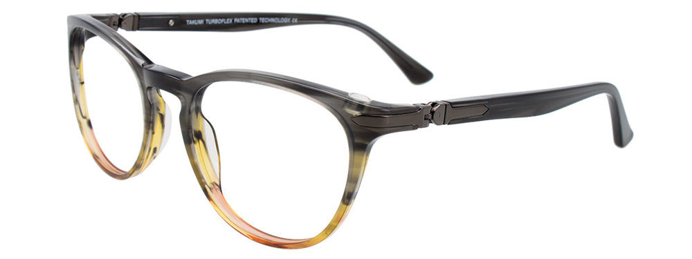 TAKUMI TK1132 Eyeglasses 010 Brown & Yellow & Grey Marbled 53mm