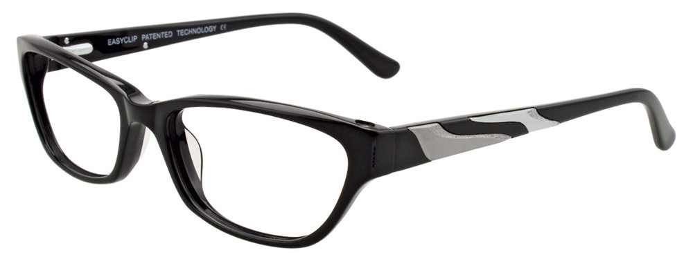 EASYCLIP EC324 Eyeglasses 090 Black & Silver 53mm