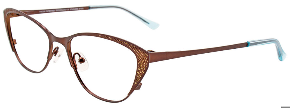 TAKUMI TK1072 Eyeglasses 010 Satin Dark Brown & Gold 53mm