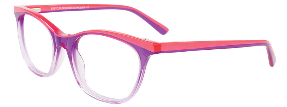EASYCLIP EC447 Eyeglasses 080 Crystal Purple & Pearl Pink 52mm