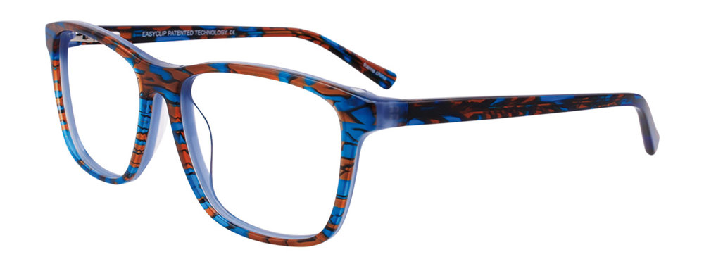 EASYCLIP EC397 Eyeglasses 050 Blue & Orange 55mm