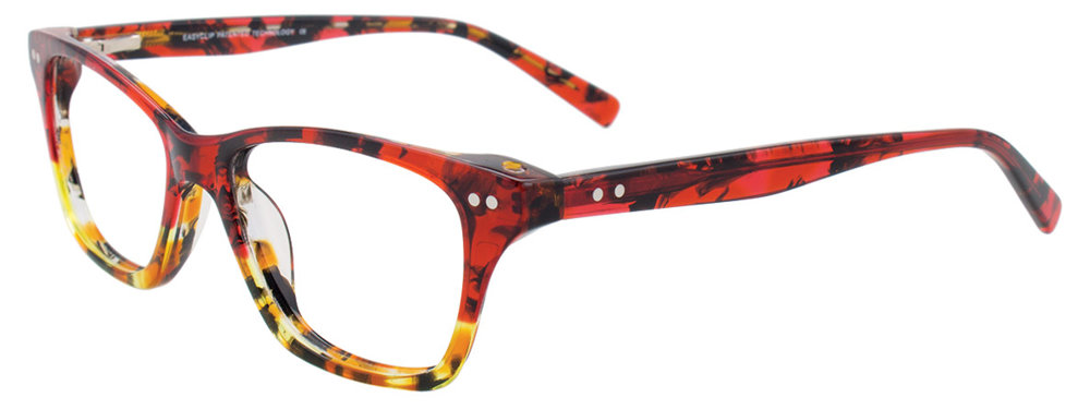 EASYCLIP EC453 Eyeglasses 010 Amber & Yellow & Red 49mm