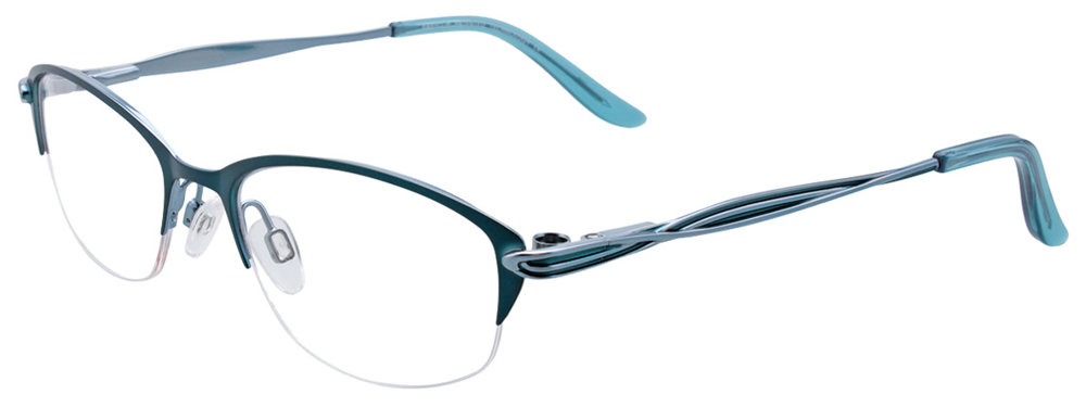 EASYCLIP EC343 Eyeglasses 060-SATIN-TEAL-&-SILVER 49mm