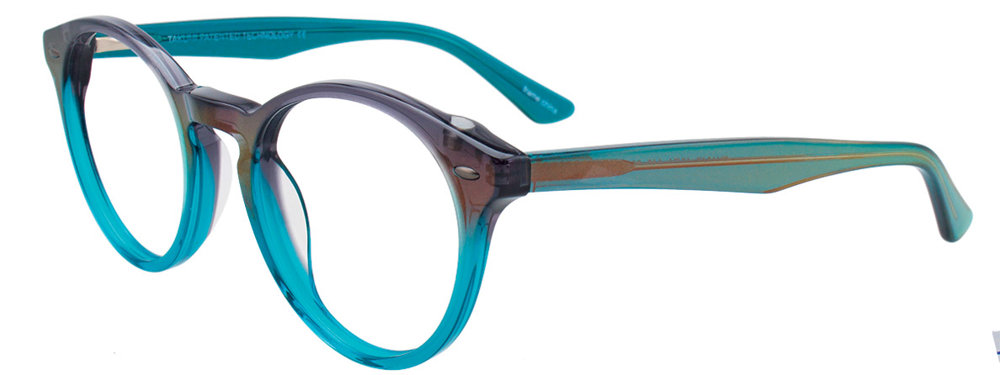 TAKUMI TK1017 Eyeglasses 060 Crystal Teal & Black with Purple Shimmer 48mm