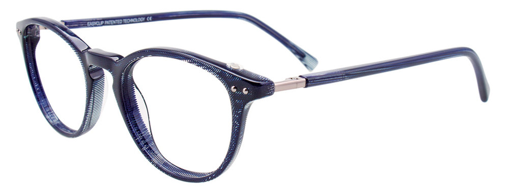 EASYCLIP EC443 Eyeglasses 050 Navy & Crystal 49mm