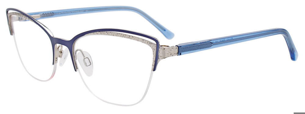TAKUMI TK1124 Eyeglasses 050 Satin Blue & Silver 52mm