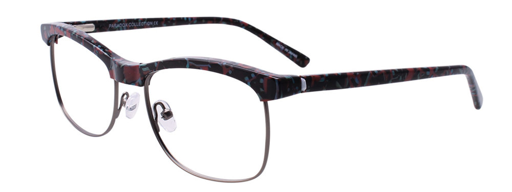 PARADOX P5019 Eyeglasses 050 Blue & Black & Red & Green & Steel 52mm