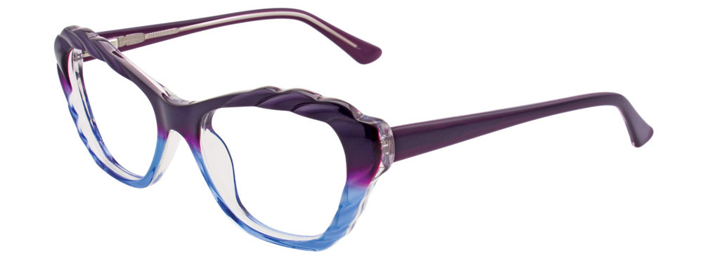 PARADOX P5001 Eyeglasses 080 Violet & light Blue & crystal 52mm
