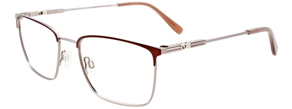 EASYCLIP EC529 Eyeglasses 010 Satin Dark Brown & Steel 54mm
