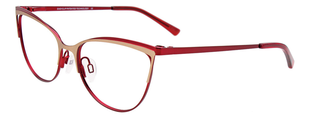 EASYCLIP EC515 Eyeglasses 010 Matt Gold & Matt Red 52mm