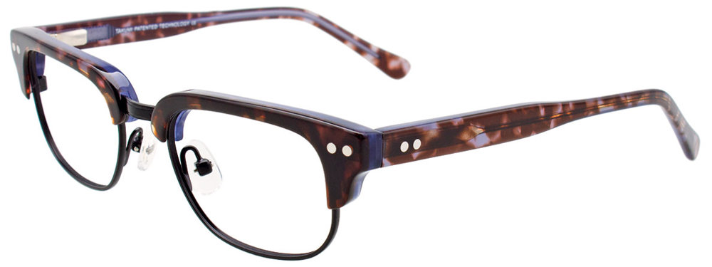 TAKUMI TK1069 Eyeglasses 010 Brown & Crystal & Black & Blue 44mm