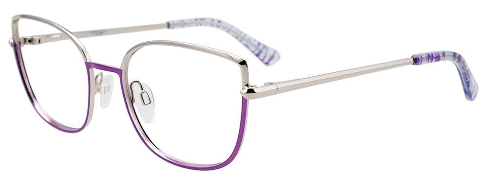 PARADOX P5069 Eyeglasses 080 Shiny Purple & Silver 52mm