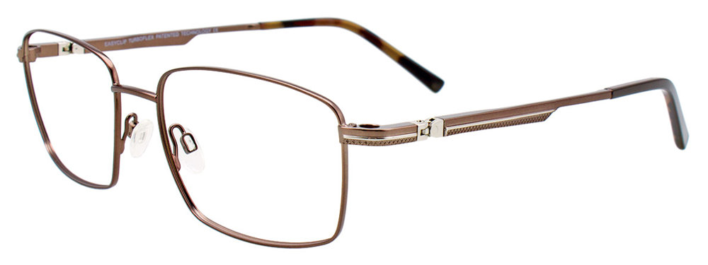 EASYCLIP EC510 Eyeglasses 010 Satin Brown & Steel 56mm