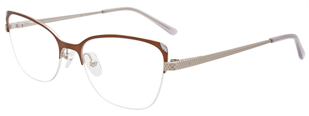 EASYCLIP EC539 Eyeglasses 010 Matt Brown & Matt Silver 55mm