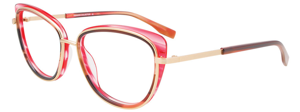 PARADOX P5062 Eyeglasses 030 Red Marbled & Gold & Brown Marbled 53mm