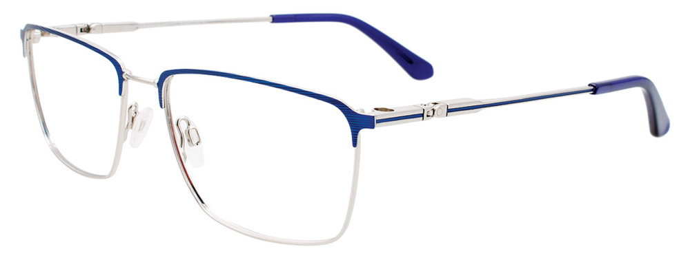TWIST&CLIP CT269 Eyeglasses 050 Satin Blue & Silver 56mm
