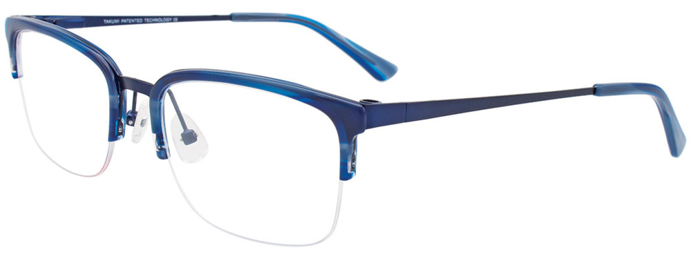 TAKUMI TK1036 Eyeglasses 050 Satin Navy & Marbled Blue 53mm