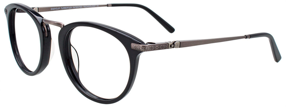 EASYCLIP EC485 Eyeglasses 090 Black & Grey 49mm