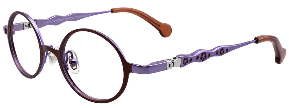 TAKUMI TK1040 Eyeglasses 010 Satin Dark Brown & Lilac 39mm