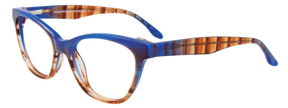 TAKUMI TK1051 Eyeglasses 050 Marbled Blue & Brown 51mm