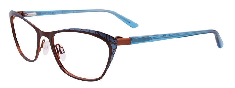 EASYCLIP EC456 Eyeglasses 010 Satin Brown & Blue 51mm