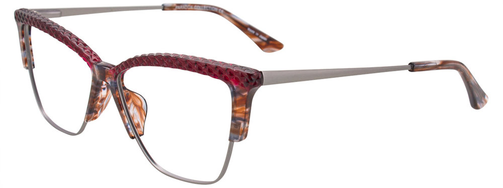 PARADOX P5047 Eyeglasses 010 Marbled Brown & Red & Steel 54mm
