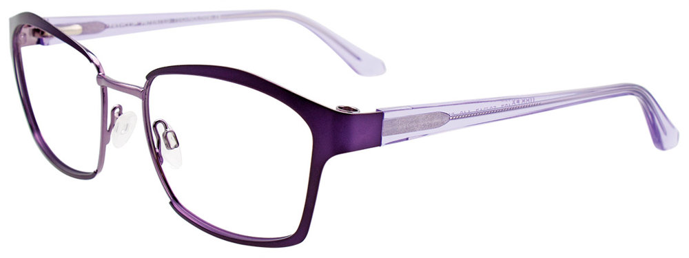 EASYCLIP EC497 Eyeglasses 080 Satin Violet & Shiny Light Violet 53mm