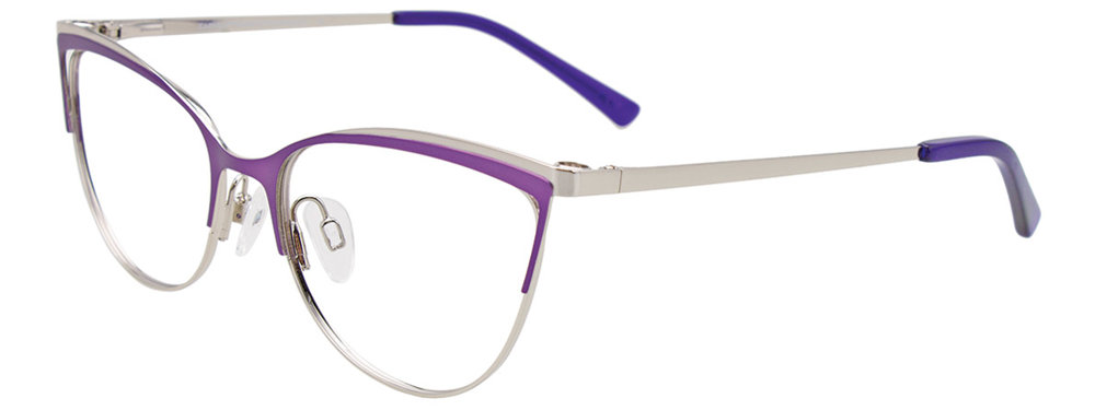 EASYCLIP EC515 Eyeglasses 080 Matt Purple & Shiny Gold 52mm
