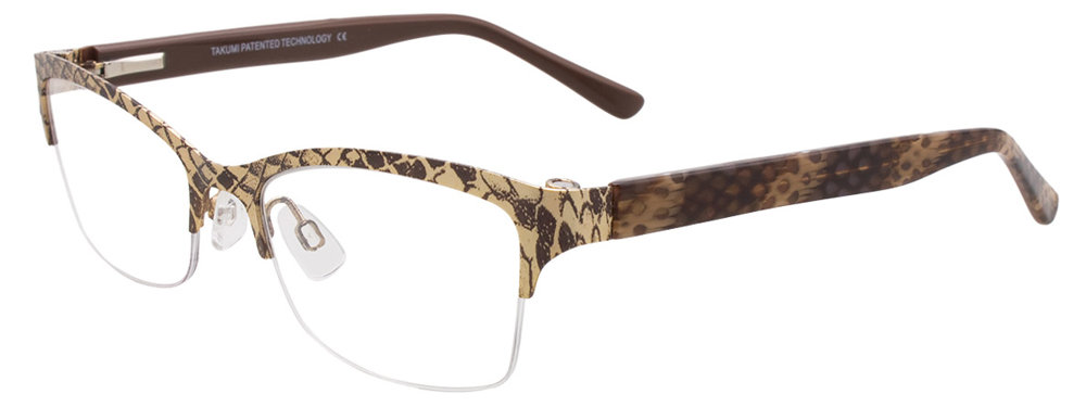 TAKUMI TK972 Eyeglasses 015 Light Gold and Brown 53mm