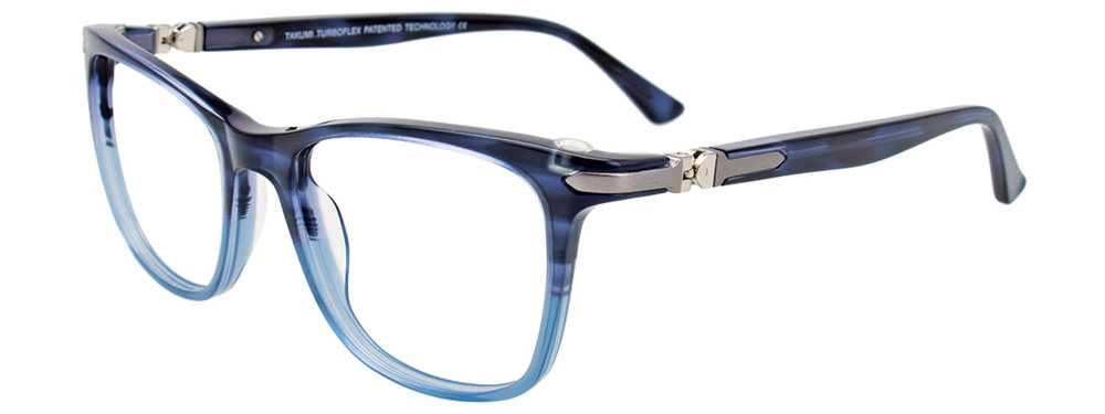 TAKUMI TK1133 Eyeglasses 050 Dark Blue Marbled & Crystal Blue 53mm