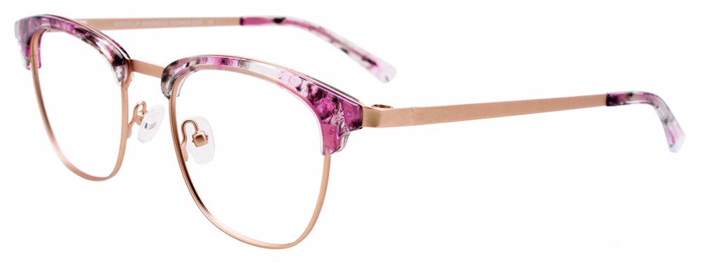 EASYCLIP EC544 Eyeglasses 030 Matt Rose Gold & Marbled Lilac & Crystal 49mm