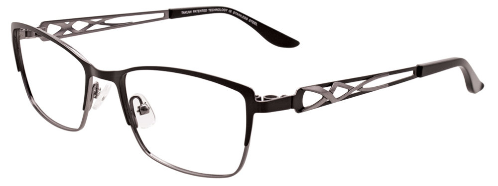 TAKUMI TK975 Eyeglasses 090 Satin Black & Shiny Dark Grey 52mm