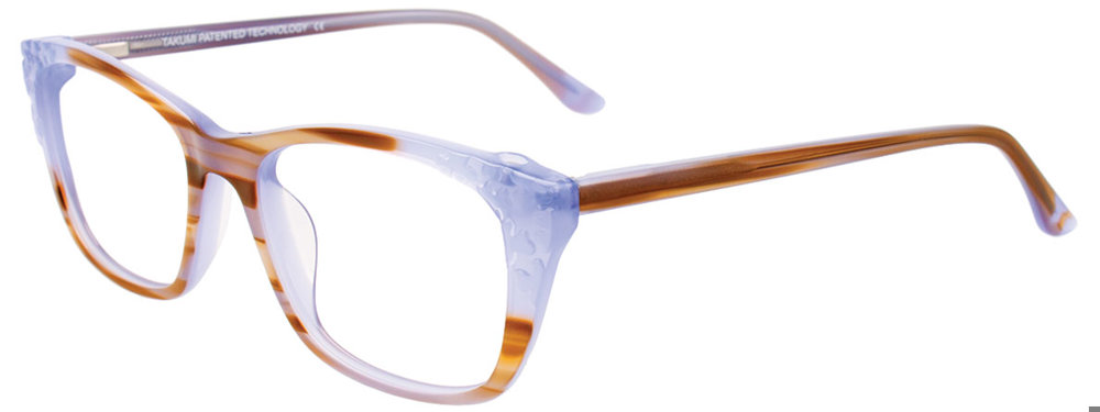 TAKUMI TK1122 Eyeglasses 010 Light Brown Marbled & Periwinkle Blue 52mm