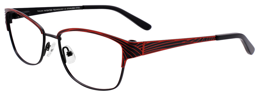 TAKUMI TK1009 Eyeglasses 090 Satin Black & Red 54mm