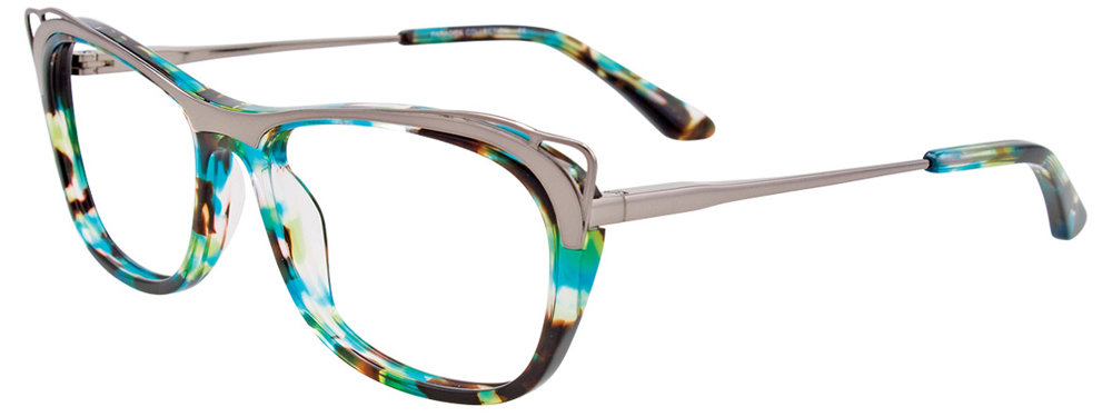 PARADOX P5049 Eyeglasses 020 Shiny Grey & Turquoise Marbled 52mm