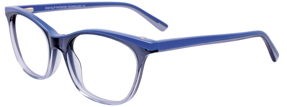 EASYCLIP EC447 Eyeglasses 050 Crystal Blue & Light Blue 52mm