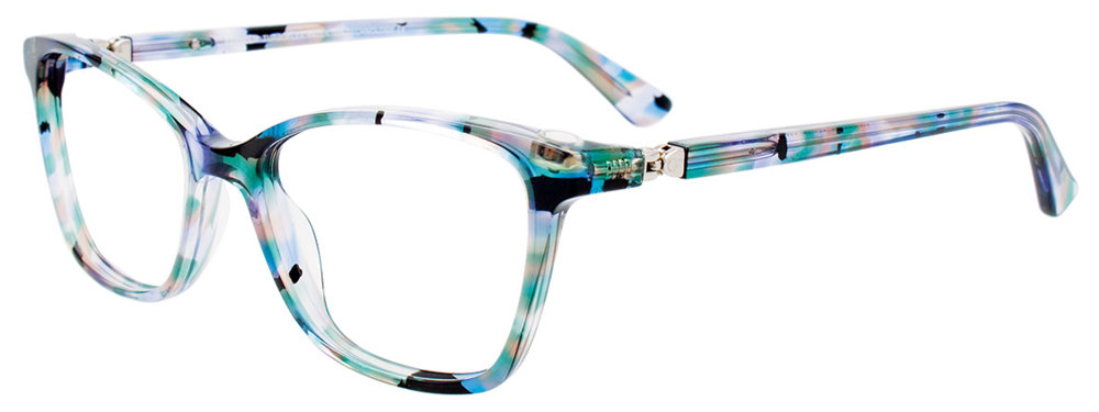 EASYCLIP EC526 Eyeglasses 050 Blue & Green & Black Marbled 50mm