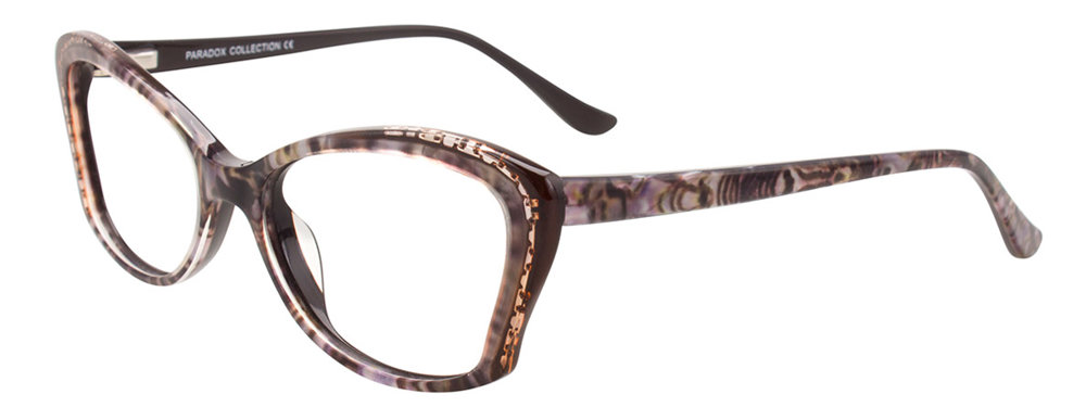 PARADOX P5045 Eyeglasses 010 Dark Brown & Marbled Pearl Purple 52mm