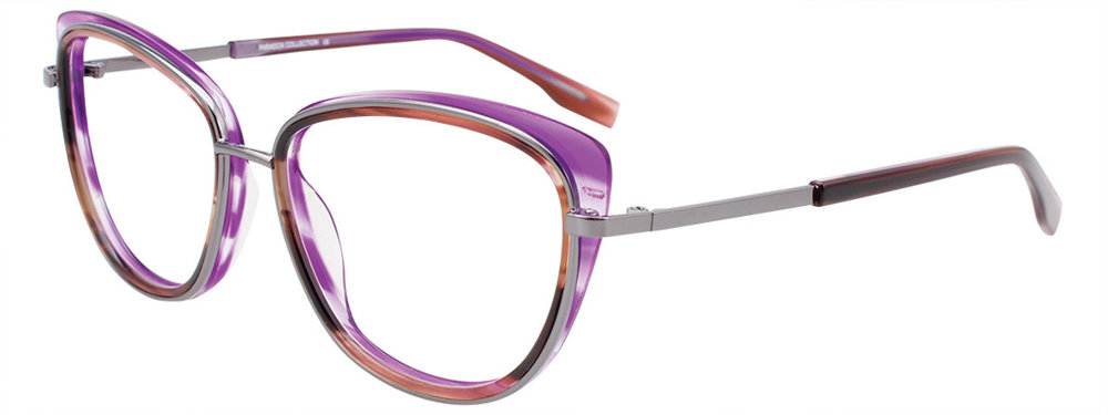 PARADOX P5062 Eyeglasses 080 Purple Marbled & Gunmetal & Brown Marbled 53mm