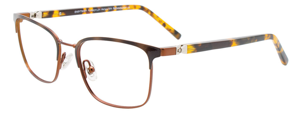 EASYTWIST ET9001 Eyeglasses 010 Satin Demi Brown & Brown 47mm