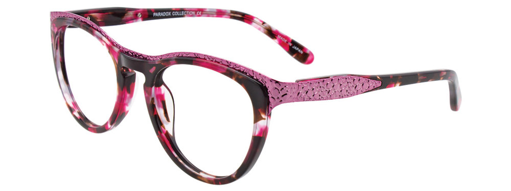 PARADOX P5015 Eyeglasses 030 Marbled Red & Pink Shiny Pink 49mm