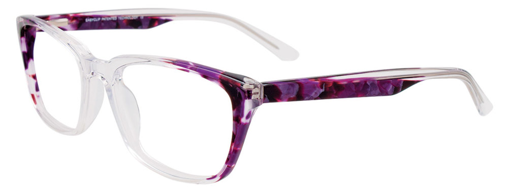 EASYCLIP EC483 Eyeglasses 080 Purple Marbled & Crystal 53mm