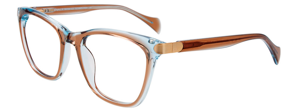 EASYCLIP EC519 Eyeglasses 010 Brown Crystal & Light Blue Crystal & Gold 50mm