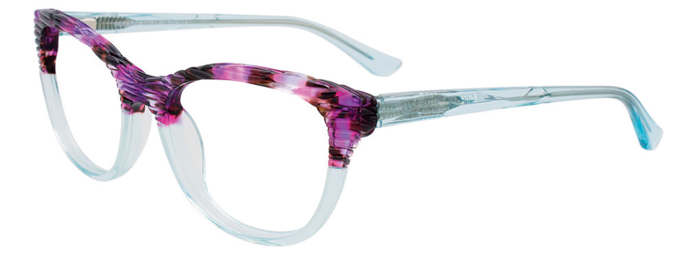 PARADOX P5030 Eyeglasses 080 Purple & Dark Brown Marbled & Light Crystal Bue 52mm