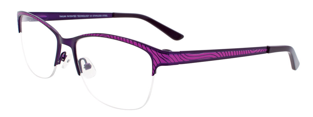 TAKUMI TK1021 Eyeglasses 80B-Satin-Purple-&-Shiny-Fuchsia-BlueClip 54mm
