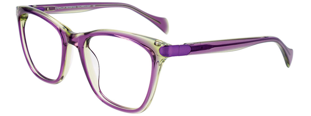 EASYCLIP EC519 Eyeglasses 080 Purple & Light Green Crystal & Purple 50mm