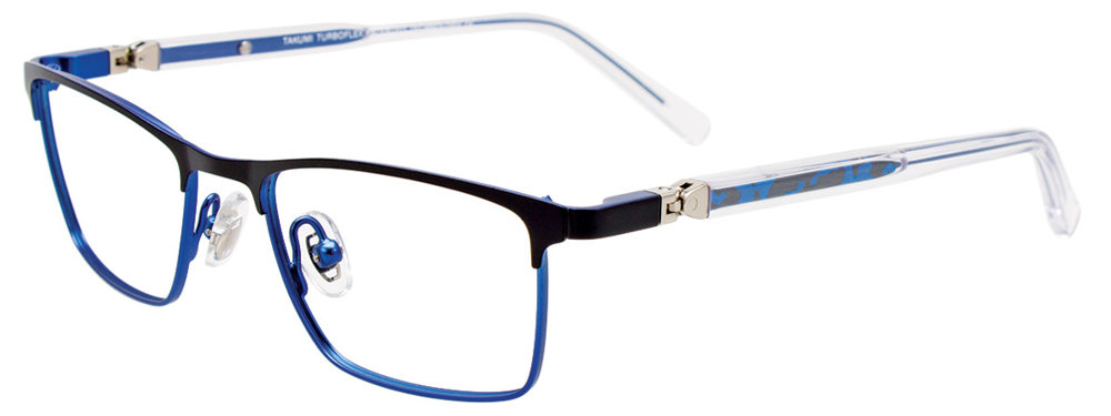 TAKUMI TK1146 Eyeglasses 050 Mt Blu Mt Blk Blue BlkCryst 44mm