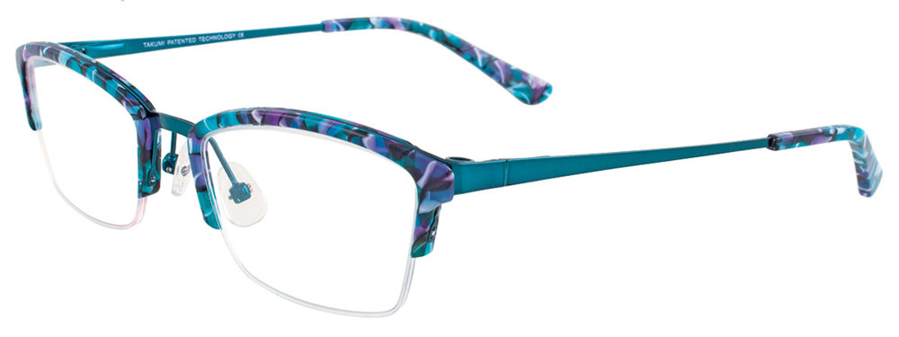 TAKUMI TK1034 Eyeglasses 060 Teal & Purple & Black & White 52mm