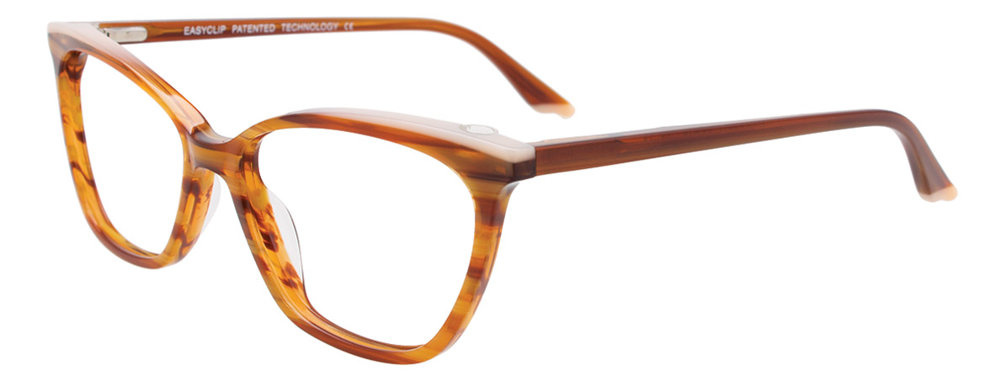 EASYCLIP EC511 Eyeglasses 010 Brown & Beige Marbled & Cream 53mm