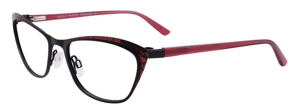 EASYCLIP EC456 Eyeglasses 090 Satin Black & Dark Pink 51mm